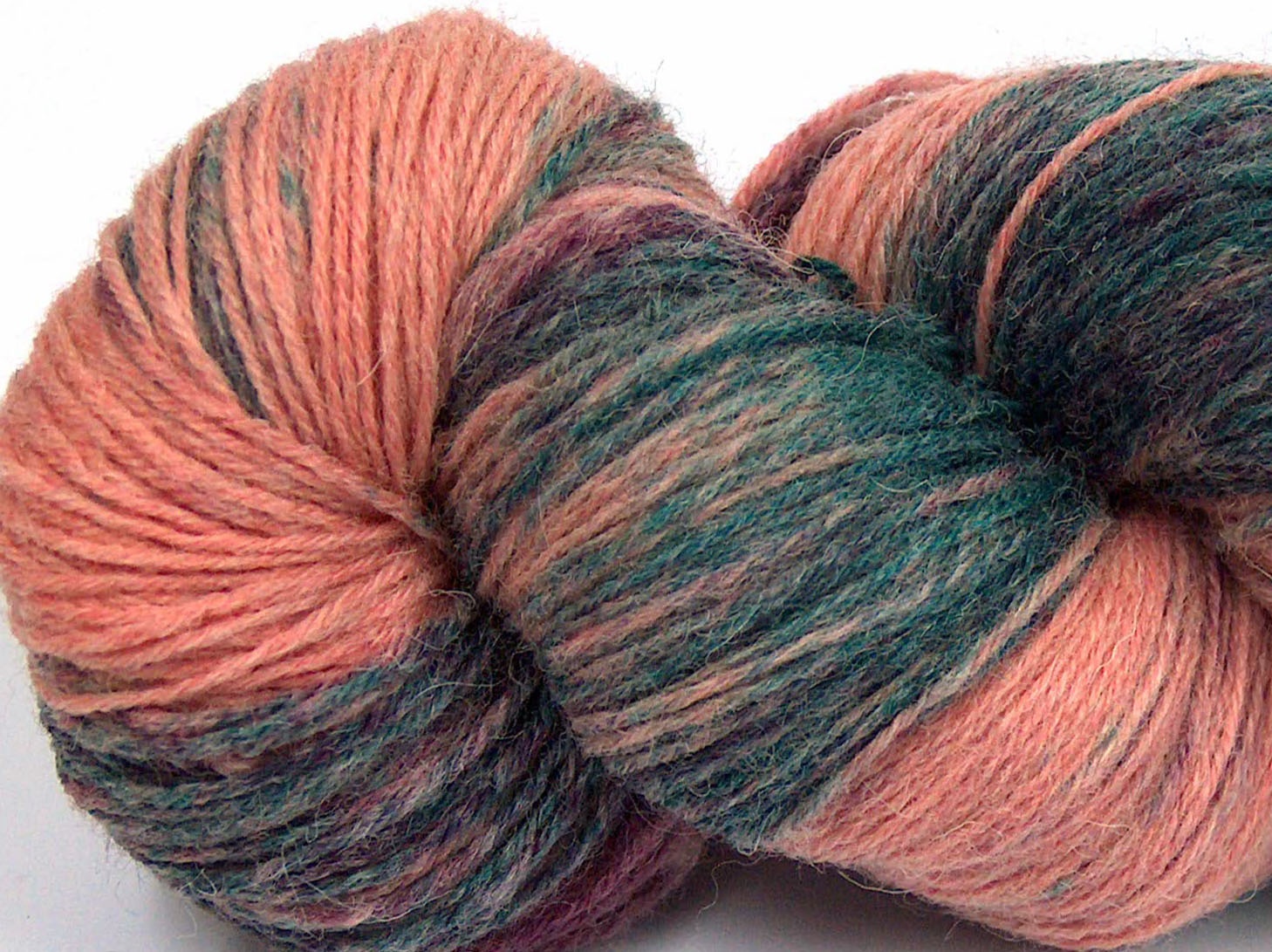 Hand Dyed Sock Yarn Salmon Shades Dark Green at Ice Yarns ...