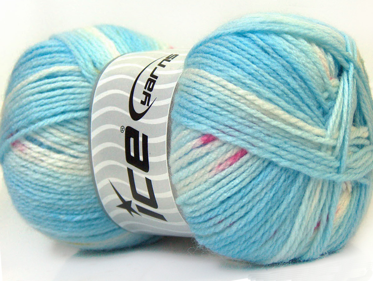 Baby Design White Pink Blue at Yarn Paradise