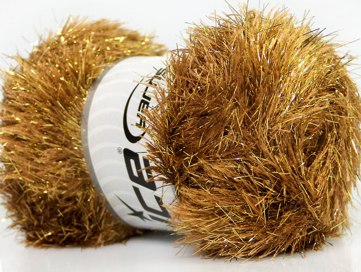 Eyelash Dazzle Gold Camel at Ice Yarns Online Yarn Store
